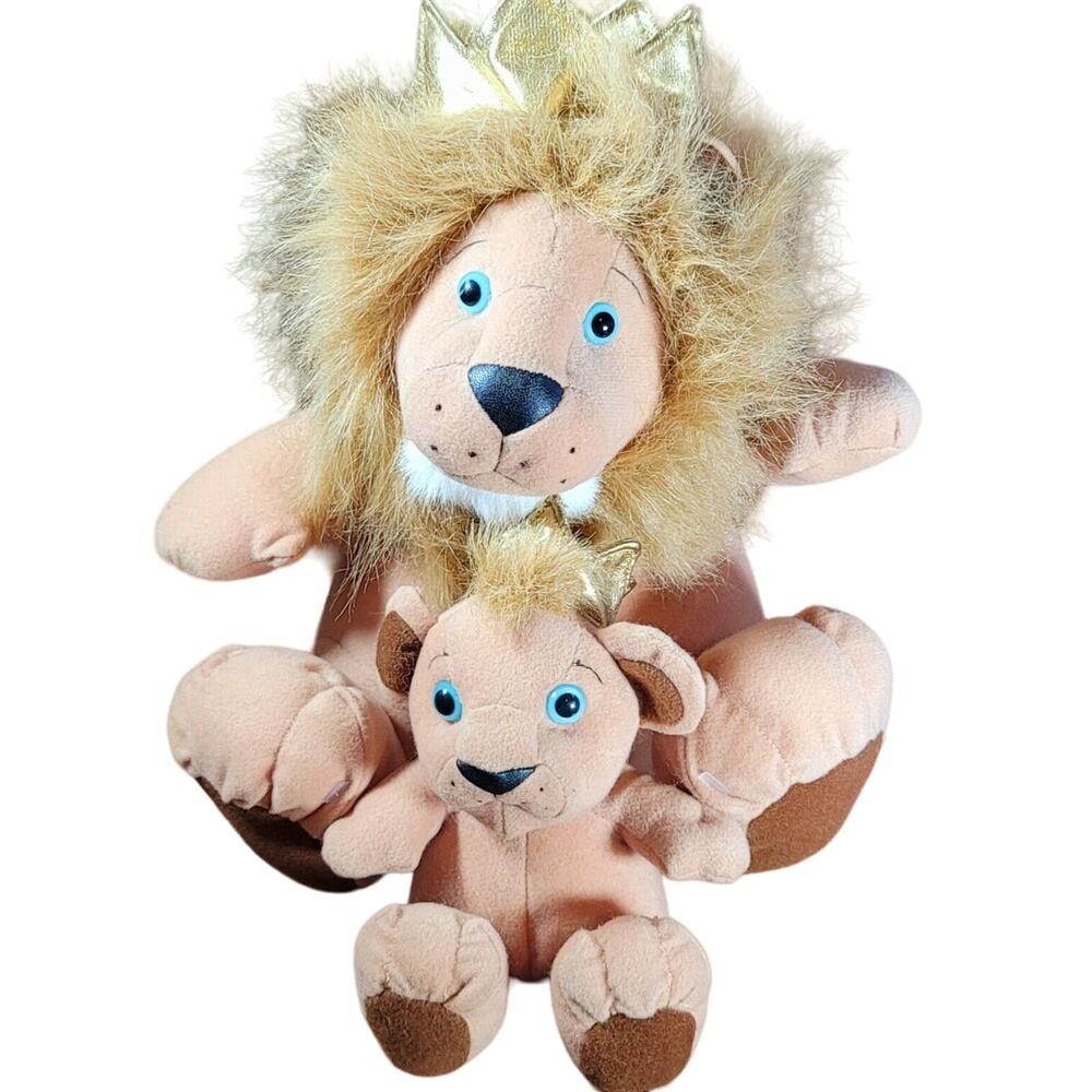 Stuffins Lion Plush King Cub Gold Crowns Stuffed Animal w/Tag Vintage